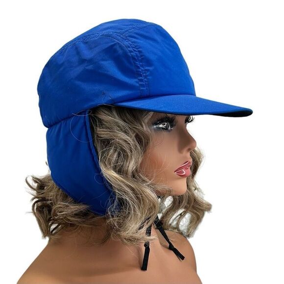 Vintage Columbia Sportswear Ear Flap Trapper Hat Men's Medium Blue Lined Winter - Picture 2 of 10